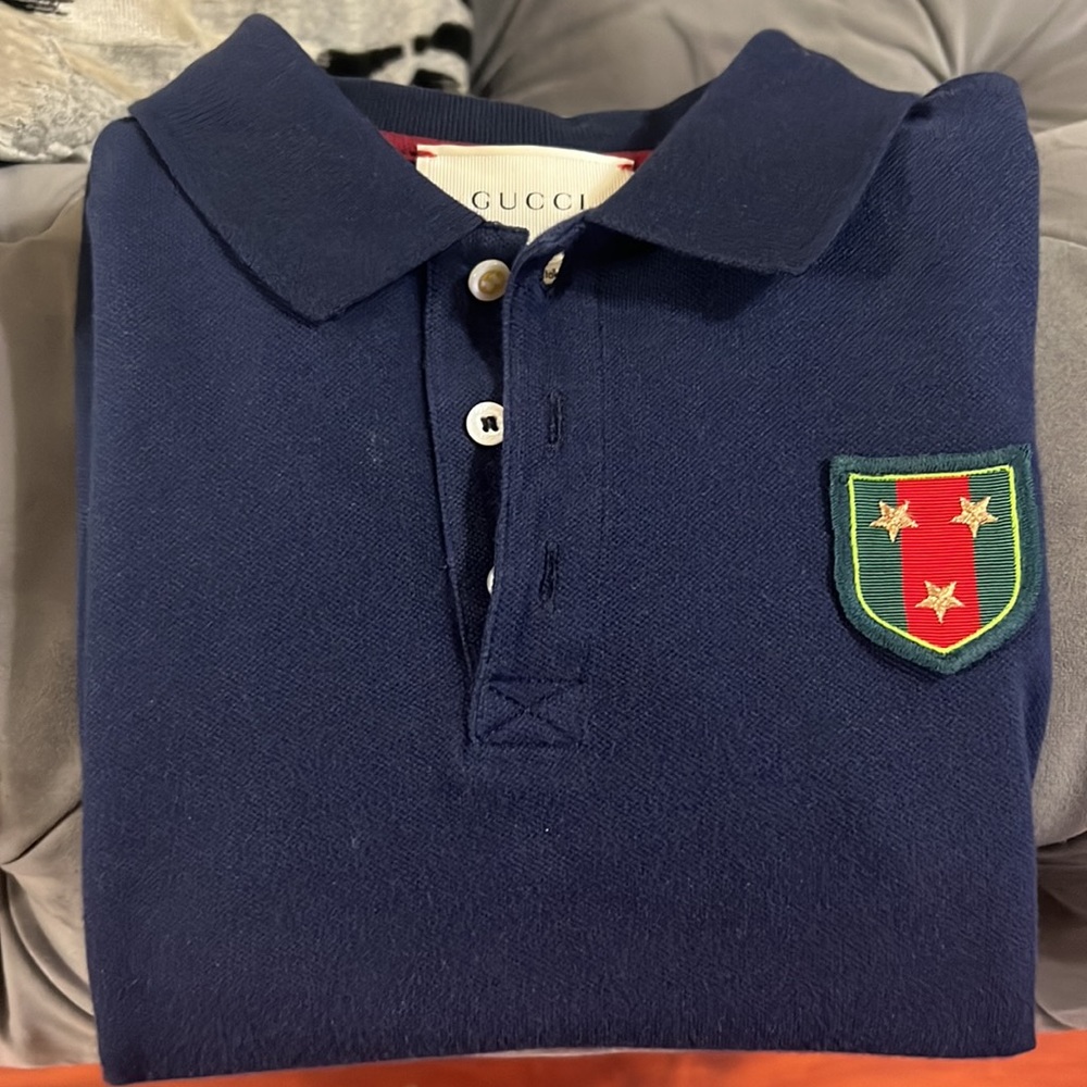 Gucci Kids Polo t-shirt Navy Blue